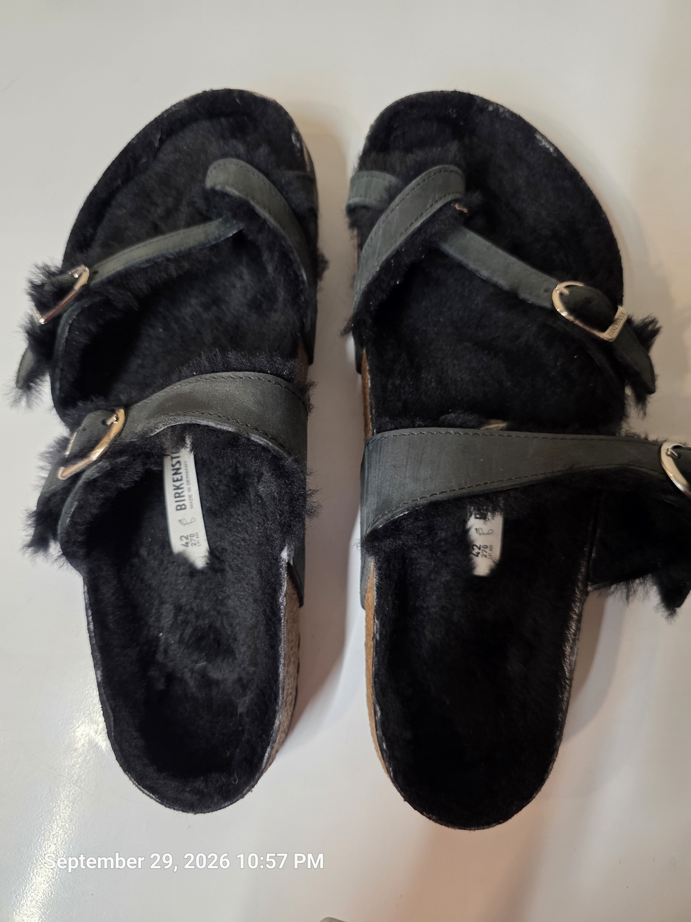 Birkenstock Mayari Shearling Thong Sandals